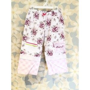 Naartjie Capri Pants Big Girls Size 9 White/ Pink / Floral